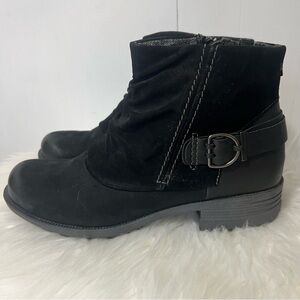 Earth Origins Leather Paige Slouchy Moto Grunge Goth Ankle Boots Size 8.5 W